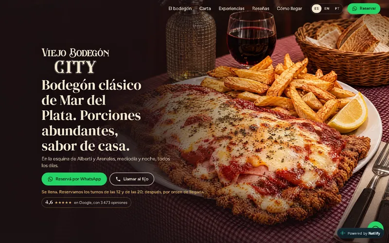Inicio de la web de Viejo Bodegón City